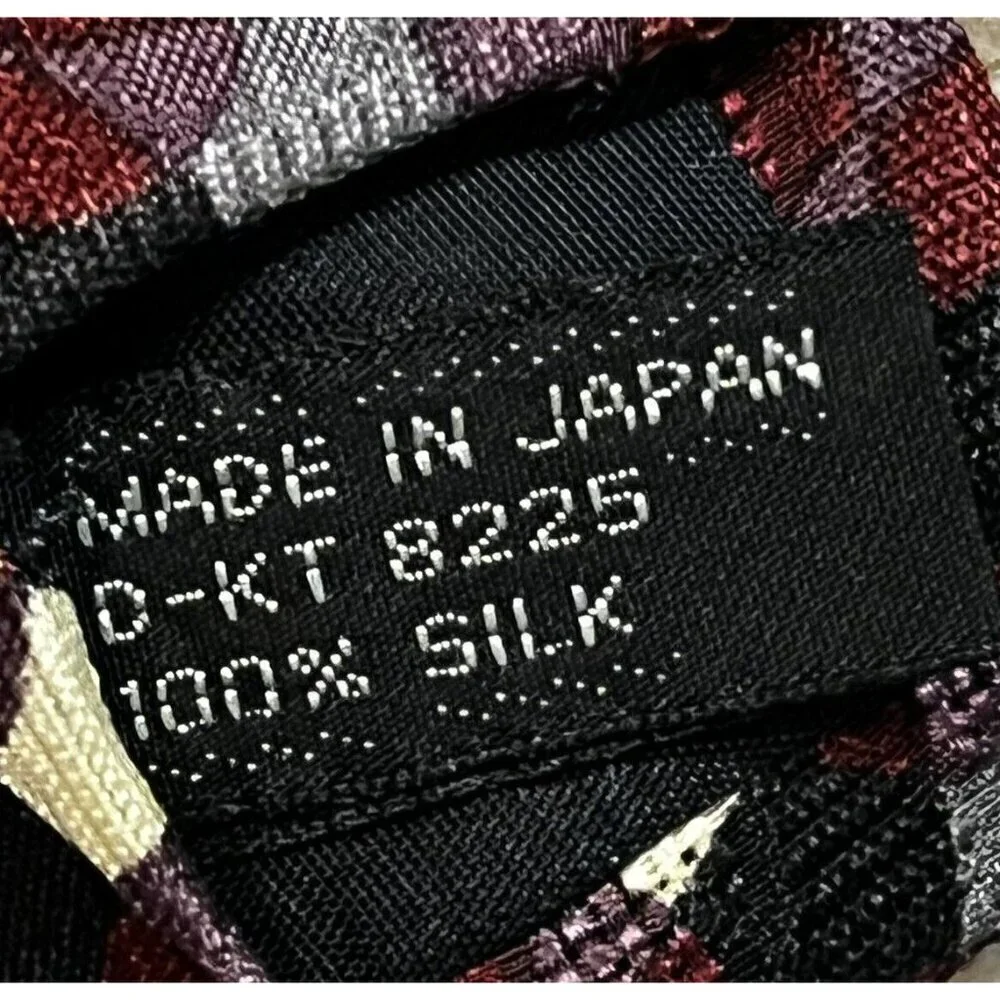 Jhane Barnes Silk Neck Tie Dots Diamonds Geometric Print Made in Japan Luxury - Picture 7 of 8